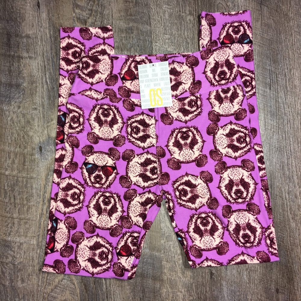 NWT Lularoe One Size Leggings 3-D glasses pandas